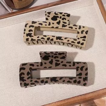 2 шт. Заколка-коготь с леопардовым принтом, сильная фиксация, зажимы для волос для густых волос, аксессуары для волос для женщин и девочек