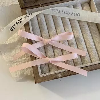 2 шт. заколки-бантики для волос, сладкие заколки-бантики с лентой, женские головные уборы белый