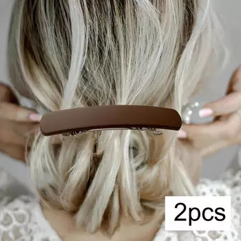 2 шт. заколки для волос для женщин и девочек, прямоугольные женские весенние французские заколки Coffee Color