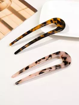 2 шт. Заколки для волос из панциря черепахи U-образной формы Magic Grip, французская заколка для волос, прическа шиньон для женщин с густыми волосами, аксессуары для волос