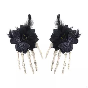 2 шт. заколки для волос на Хэллоуин заколки шпилька для волос рука скелета челюсть для косплея чёрный