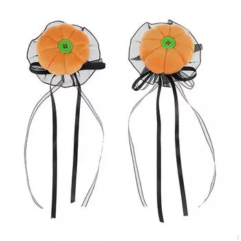 2 шт. заколки для волос на Хэллоуин аксессуары головной убор тыква для ролевых игр оранжевый