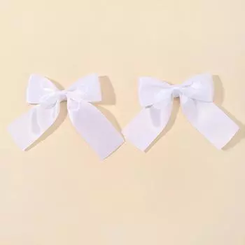 2 шт. Заколки для волос с бантом Cheer Up для девочки, однотонные ленточные банты, заколки-гребешки для волос, детские бутик-аксессуары для волос 2pcs