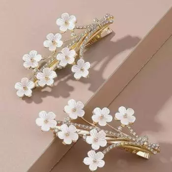 2 шт., заколки для волос с цветочным декором, свадебные аксессуары для волос, заколки для волос 1Pair/2Pcs