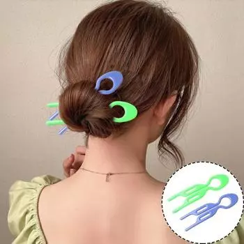 2 шт. заколки для волос U-образный дизайн для укладки украшения надежное крепление без повреждений заколки для волос пластиковые аксессуары для волос