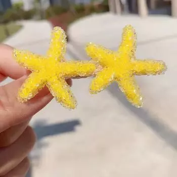 2 шт. Заколки для волос в виде морской звезды, уникальные заколки для волос в виде морской звезды для маленьких девочек, пляжная мода, детские заколки, подарки, детские аксессуары для волос