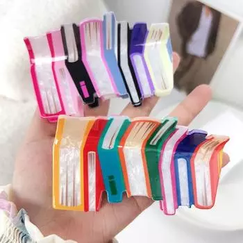 2 шт. заколки для волос в виде книги, женские забавные аксессуары для волос в виде книги, заколка-краб для волос в подарок любителям книг розовый