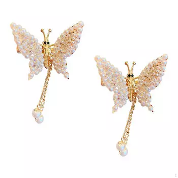 2 шт. Заколки для волос в виде движущихся бабочек, декоративные шпильки для девочек Aureate