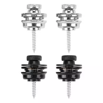 2 шт., замки для гитарного ремня, кнопки безопасности, сверхмощные металлические плоские круглые головки, нескользящие, устойчивые к падениям Black