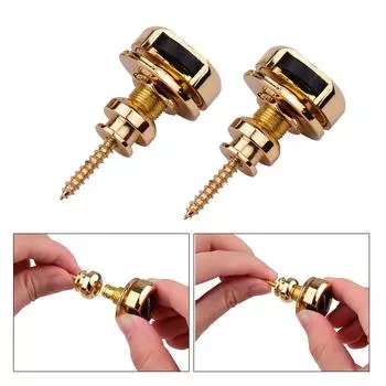 2 шт., замки для гитарных ремешков, металлические защитные быстроразъемные ремешки, фиксатор кнопок, серебро для акустики золотой