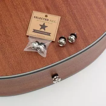 2 шт., замок для гитарного ремня, противоскользящая металлическая кнопка, хвостовой гвоздь, 3 цвета, дополнительно подходит для акустической электрогитары, бас-гитары, укулеле серебряный