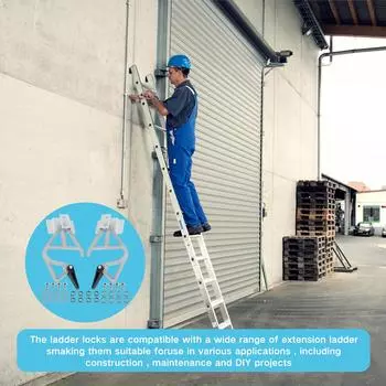 2 шт. замок для перекладины выдвижной лестницы прочный алюминиевый сплав комплект для замка перекладины для 28-11 телескопических частей перекладины silver