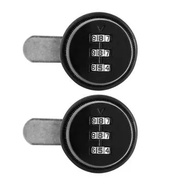 2 шт. Замок для почтового ящика из цинкового сплава с механическим паролем и 3-значным кодом, черный, 30 мм/1,18 дюйма 30mm чёрный