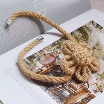 2 шт., занавеска с цветком солнца, повязка из хлопка и льна, пуговица для занавески с цветком 2pcs белый