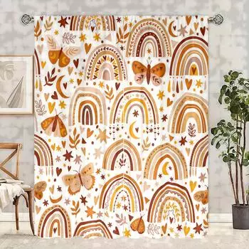 2 шт. - занавеска с радужным принтом - материал полиэстер - подходит для спальни, гостиной, кабинета, занавеска для уединения 30inchx65inchx2Pcs