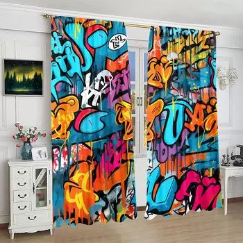 2 шт. занавесок с рисунком - полиэстеровый материал - подходит для спальни, гостиной, кабинета, частной комнаты 30inchx65inchx2Pcs