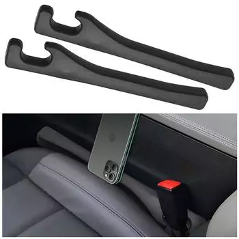 2 шт. Заполнитель зазоров для автомобильных сидений, универсальная заглушка из искусственной кожи для заполнения зазоров между сиденьем и консолью, блокиратор щелей для автомобильных сидений, предотвращающий падение чёрный