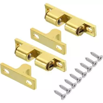 2 шт. защелка для двери шкафа, металлический замок-защелка с винтом для кухонного шкафа, дверцы гардероба, латунь