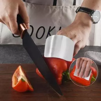 2 шт., защита для пальцев из нержавеющей стали, регулируемая защита для пальцев при резке, для прочного измельчителя овощей B