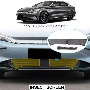 2 шт., защитная крышка для воздухозаборника автомобиля, вставка, вентиляционная сетка для гоночного гриля, фильтр, внешний аксессуар для BYD HAN EV 2022-2025