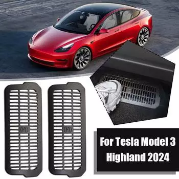 2 шт. защитная крышка воздухозаборника под сиденьем для Tesla Highland 2024, защитная крышка нижнего вентиляционного отверстия, пылезащитный чехол, автомобильный аксессуар