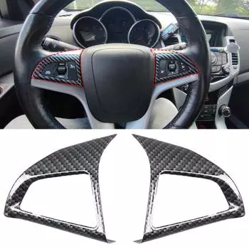 2 шт. Защитная накладка на руль автомобиля из хрома, наклейка, подходит для Chevrolet Cruze Sedan Hatchback 2009-2015 Trax Accessories