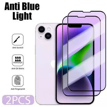 2 шт. Защитная пленка для экрана с защитой от синего света для iPhone 11 12 13 14 Pro Max для iPhone закаленное стекло 14 Plus 13 Mini Glass iphone 11 чистый