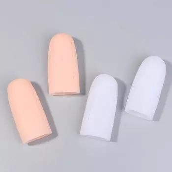 2 шт. Защитная трубка для большого пальца ноги из дышащего силикона с отверстиями для разделителей пальцев ног L бежевый