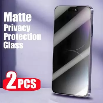 2 шт. защитное матовое закаленное стекло для iPhone 11 12 13 14 15 16 Pro Max Plus защитное стекло антишпионский подглядывающий протектор экрана iphone 11 чистый