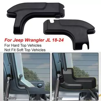 2 шт. Защитные крышки для кабеля обогрева заднего стекла из АБС-пластика с клейкой лентой для моделей Jeep Wrangler JL и 4xe 2018-2024 гг.