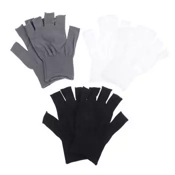 2 шт. Защитные перчатки от УФ-лучей, перчатки для ногтей, светодиодная лампа для ногтей, защита от УФ-излучения, перчатки для маникюра и дизайна ногтей белый