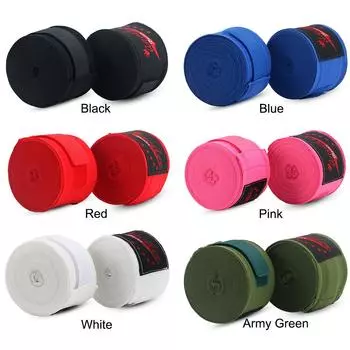 2 шт. Защитные ремни для рук, перчатки, эластичные 5 м для кикбоксинга, тайского бокса и ММА Black