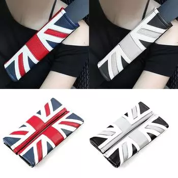 2 шт., защитный чехол для ремня безопасности из искусственной кожи для MINI Cooper F55 F56 F60 R55 R56 R60 R57 JCW Countryman, автостайлинг красный/синий