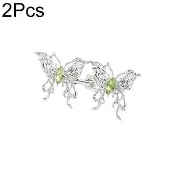 2 шт. застежка-кнопка многофункциональная не требует перфорации оригинальность со сверлом съемная пряжка на талии бабочка сплав серебряный