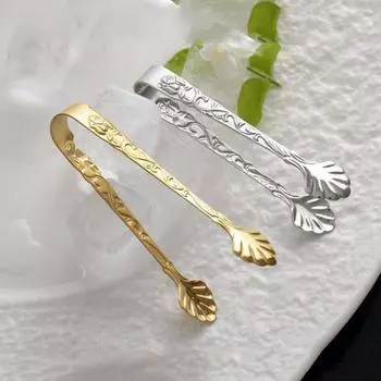 2 шт. зажим для еды из нержавеющей стали, зажим для сахара, щипцы для льда с рельефной ручкой в виде цветка розы, пинцет, щипцы для конфет, печенья, чая, зажимы