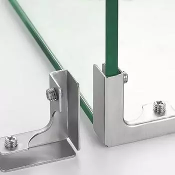 2 шт. зажим для стекла из нержавеющей стали, серебряный уголок для крепления стекла, керамическая плитка, ламинат Notch10.5mm-T-shaped