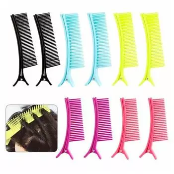 2 шт. зажим для укладки волос, профессиональный нескользящий гребень для пробора без следов, зажим для волос с клювом утки, домашний салон, женская стрижка волос S синий