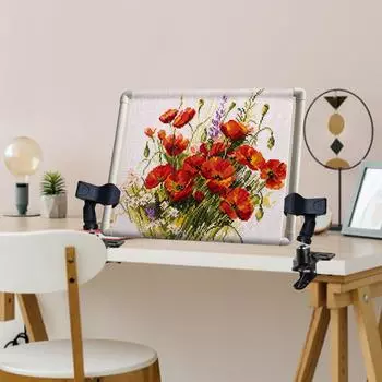 2 шт. Зажим для вышивки крестом, нескользящий зажим для вышивки на краю стола, регулируемый зажим для вышивки, вращающийся на 360 градусов, металлический держатель для камеры