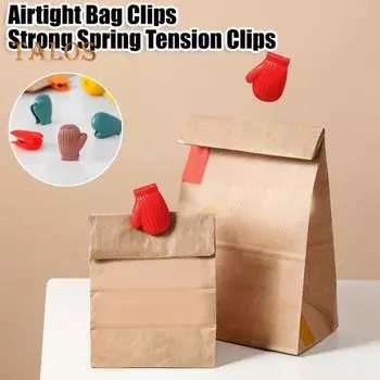 2 шт. Зажимы для чипсов Мини-перчаточные щипцы для пищевых продуктов Герметичная ручка Зажимы для пакетов для чипсов для хранения продуктов Зажимы для пищевых пакетов без запаха для пакетов с закусками для хлеба кофейный