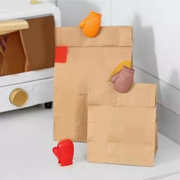 2 шт. Зажимы для чипсов Мини-перчаточные щипцы для пищевых продуктов Герметичная ручка Зажимы для пакетов для чипсов для хранения продуктов Зажимы для пищевых пакетов без запаха для пакетов с закусками для хлеба кофейный