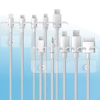 2 шт. зажимы для кабеля, управление зарядным устройством, 5-слотовый держатель для провода, простая установка, органайзер для шнура чистый