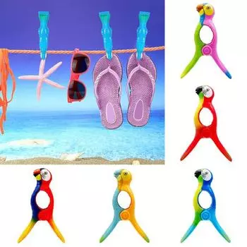 2 шт. Зажимы для одежды Большое зажимное усилие Многоразовые большие челюсти Мультяшная форма Маленькая фиксация зубов Полотенце Утолщенные домашние зажимы для проветривания носков Пляжный аксессуар жёлтый/красный