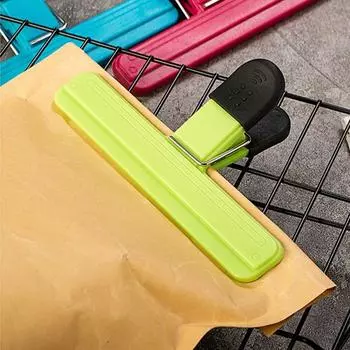 2 шт., зажимы для пакетов для чипсов, уплотнительный зажим для хранения продуктов питания, широко открытые зажимы, нескользящие ручки, уплотнительная ручка для кофе, овощей, фруктов, свежести, для домашнего офиса, школы синий