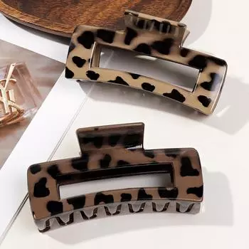 2 шт. Зажимы для волос для тонких волос, 4,1 дюйма, леопардовые зажимы для волос, нескользящая заколка-банан для хвостика, прочная фиксация для женщин, девушек