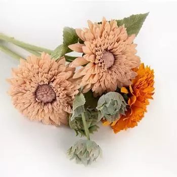 2 шт. Зелень Гранд Подсолнух Искусственные цветы Обожженный искусственный цветок для DIY Свадебный букет невесты, Декор в центре, Декор цветочной композиции темно-фиолетового