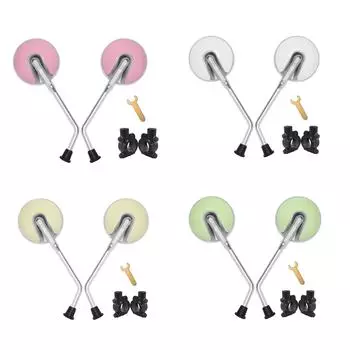 2 шт. зеркала заднего вида для мотоцикла, зеркала для мотоцикла с установочным инструментом, 8 мм резьбовой болт, зажим для руля, зеркало белый