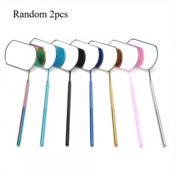 2 шт. Зеркало для ресниц Наращивание ресниц Увеличительное Красота Длинная ручка Для проверки Накладные ресницы Наращивание Инструменты для макияжа Зеркало