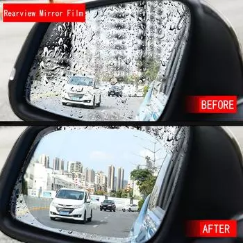 2 шт. зеркало заднего вида автомобиля непромокаемая прозрачная пленка защитная противотуманная водонепроницаемая пленка авто наклейки аксессуары 110x150 мм Round
