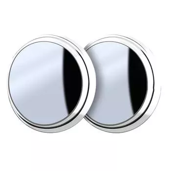 2 шт. Зеркало заднего вида автомобиля, Зеркало мертвой зоны, Круглая рамка, Выпуклое зеркало, Прожектор, Регулируемый на 360 градусов, Широкий угол белый