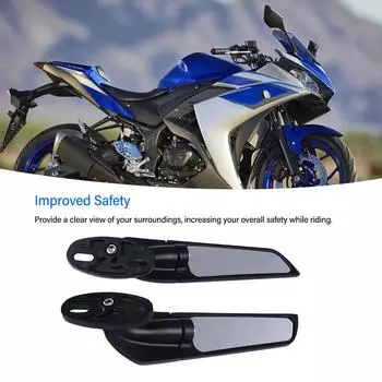 2 шт. зеркало заднего вида для мотоцикла, широкое видение, четкое изображение, боковое зеркало на руль мотоцикла для мотоцикла